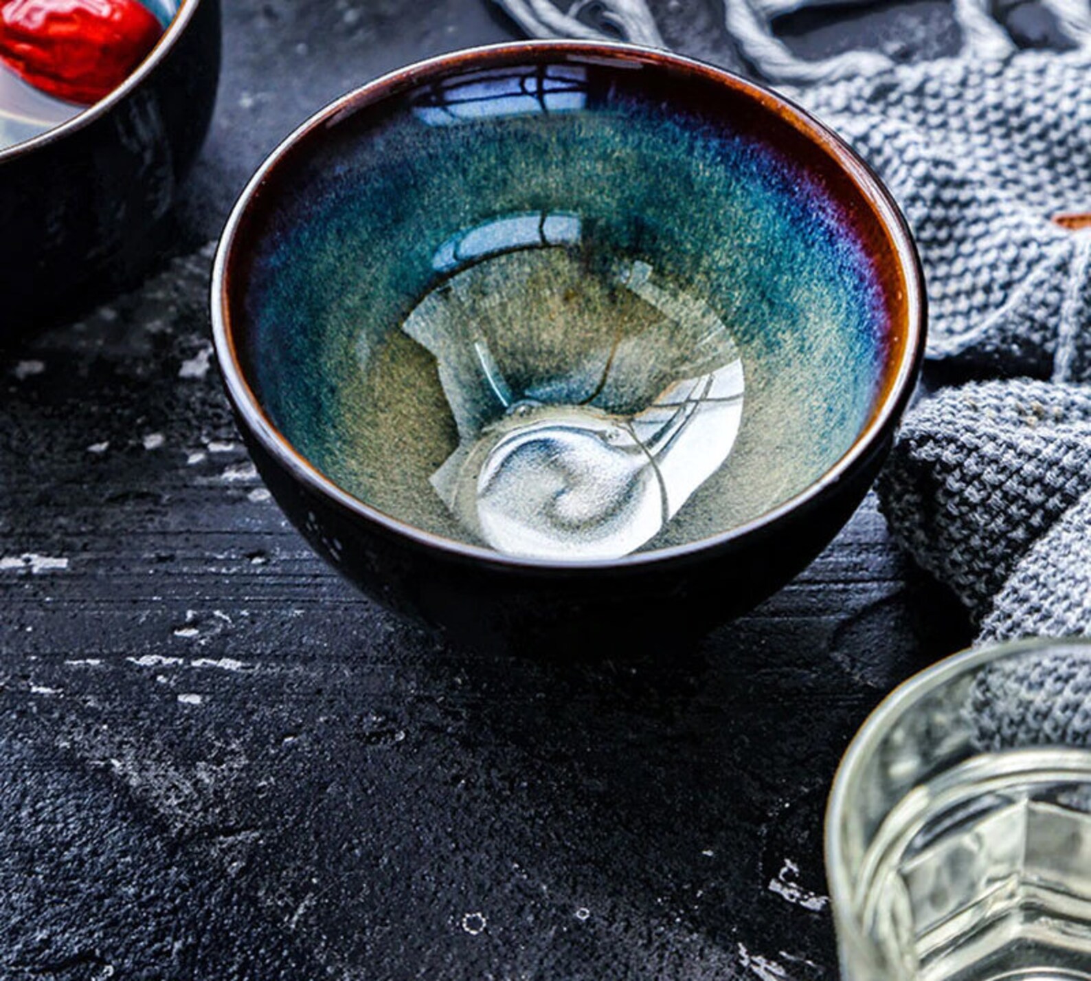1 Stk Japanische Keramik Blau Schale Dessertschale | Etsy