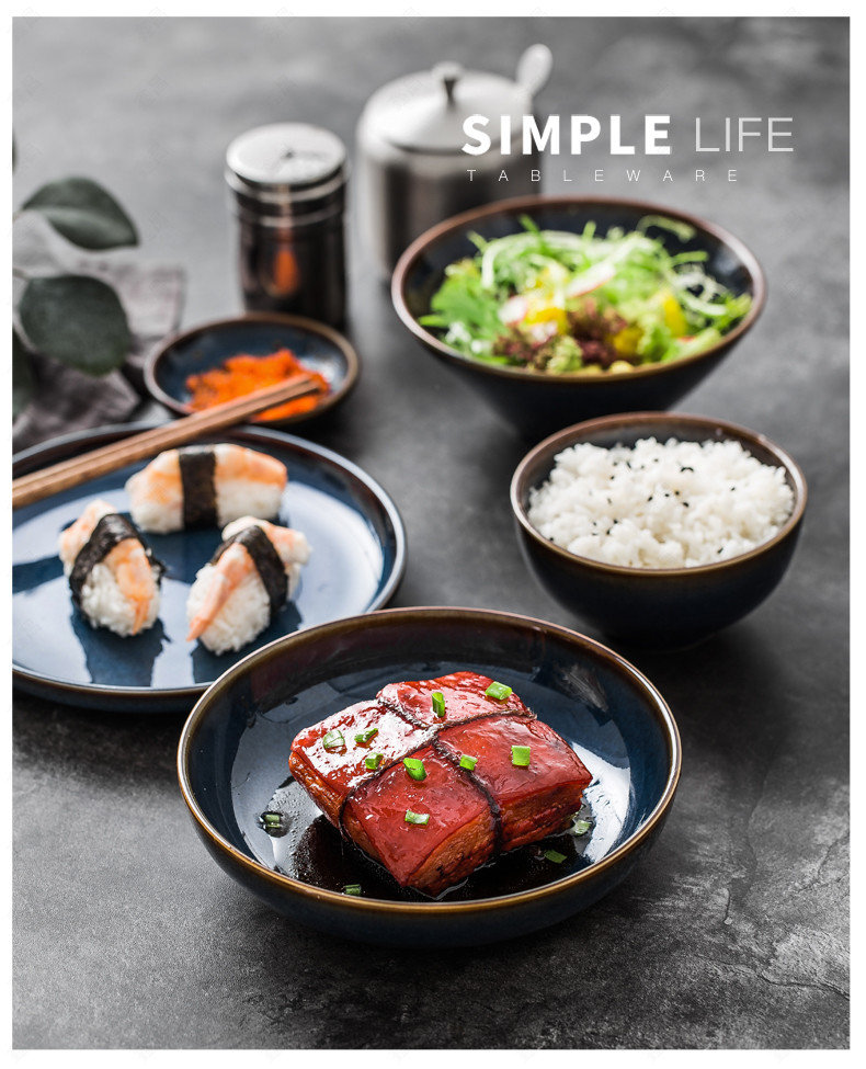 Set Japanese Ceramic Plate and Bowl Sets for 2 Person Etsy