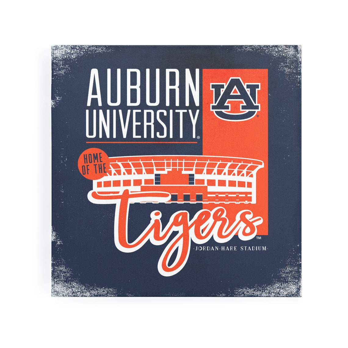 NCAA Auburn Tigers Canvas Wall Art Building Stripe Etsy