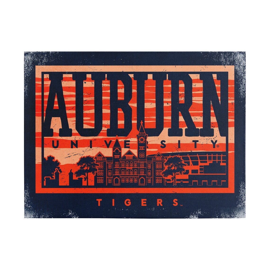 NCAA Auburn Tigers Canvas Wall Art Campus Skyline Etsy