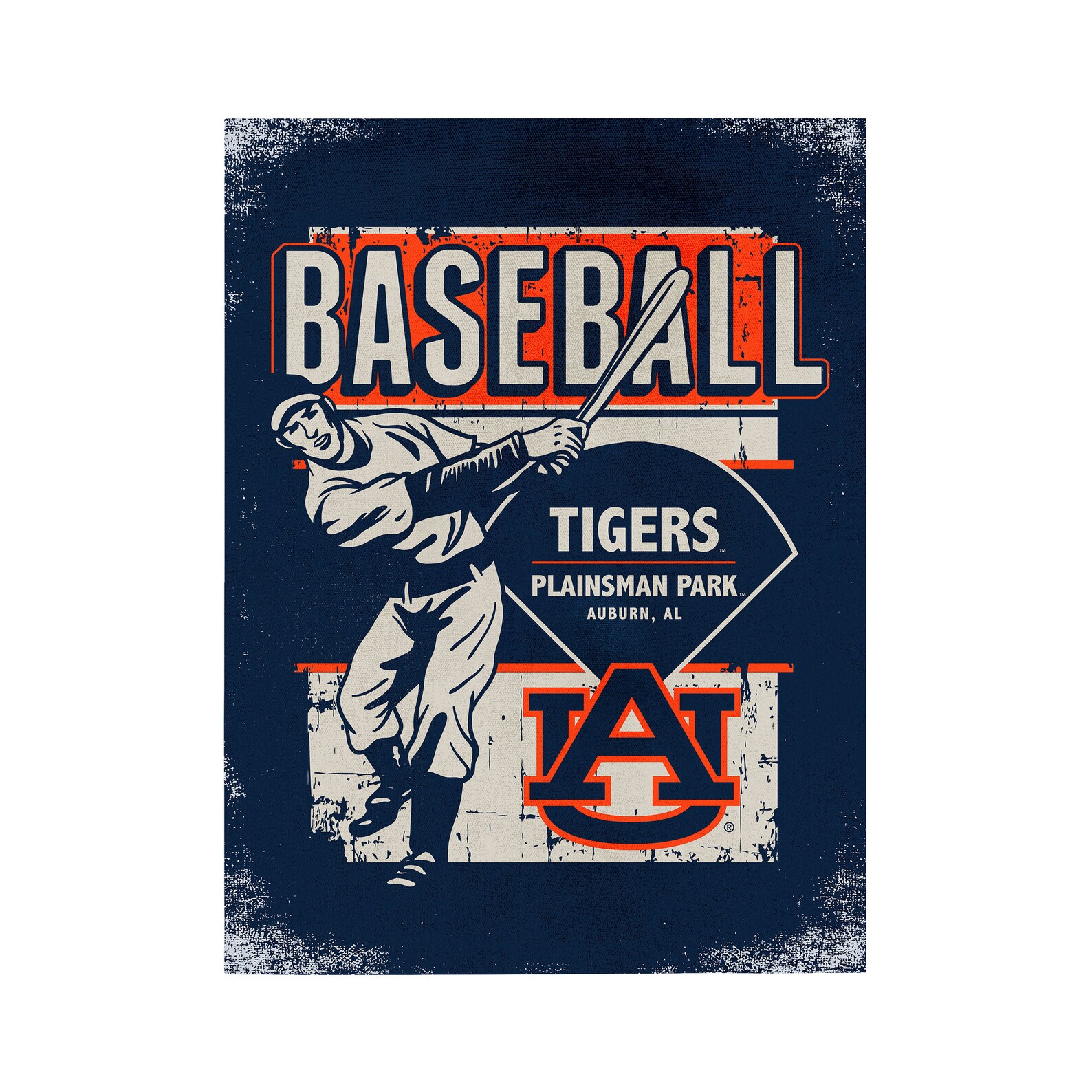 NCAA Auburn Tigers 9x12 Canvas Wall Art Vintage Etsy