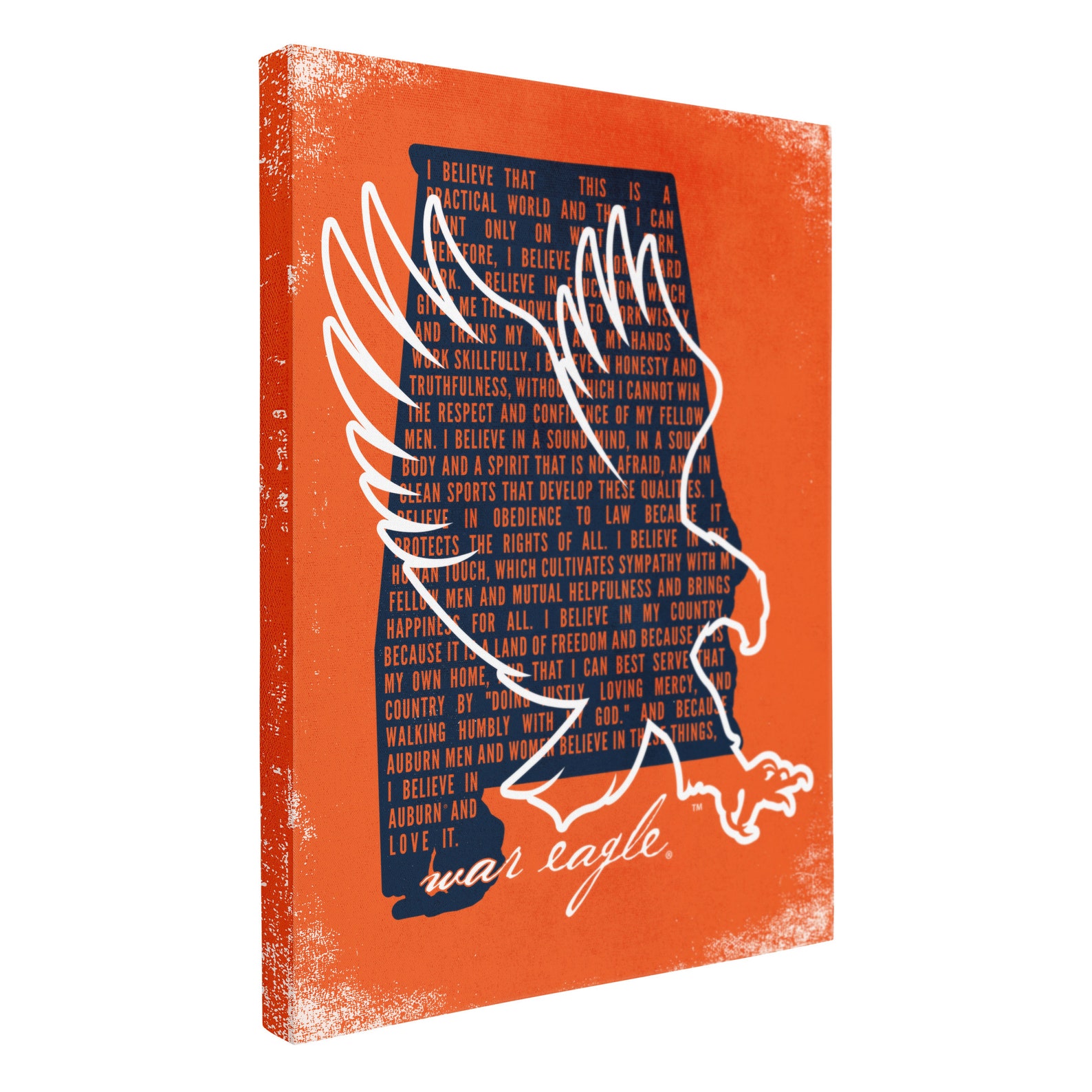 NCAA Auburn Tigers Canvas Wall Art Auburn Creed In State | Etsy