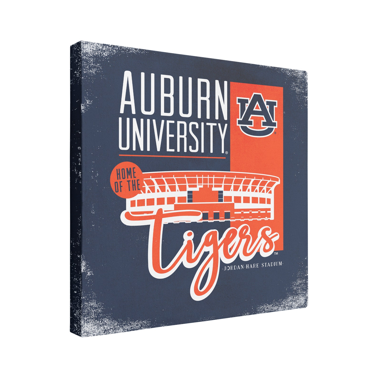 NCAA Auburn Tigers Canvas Wall Art Building Stripe Etsy