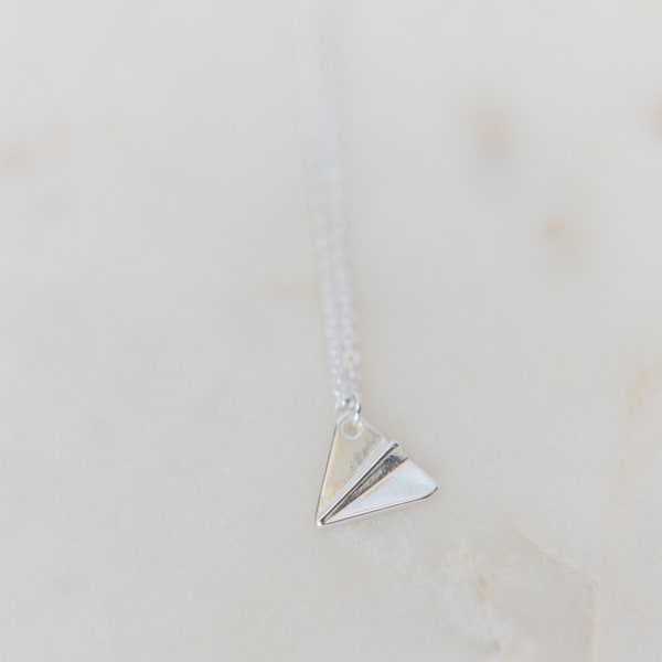 Paper Airplane Necklace Etsy