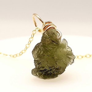 Moldavite necklace, Genuine Czech moldavite pendant