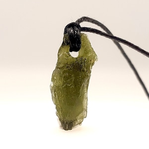 Moldavite necklace, Genuine Czech moldavite pendant necklace for men unisex