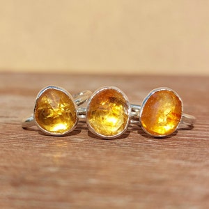 Citrine ring, Handmade sterling silver ring with citrine gemstone, Large citrine ring, Citrine jewellery