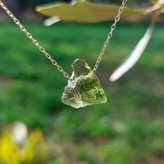 Moldavite Necklace Genuine Czech Moldavite Pendant Etsy Ireland