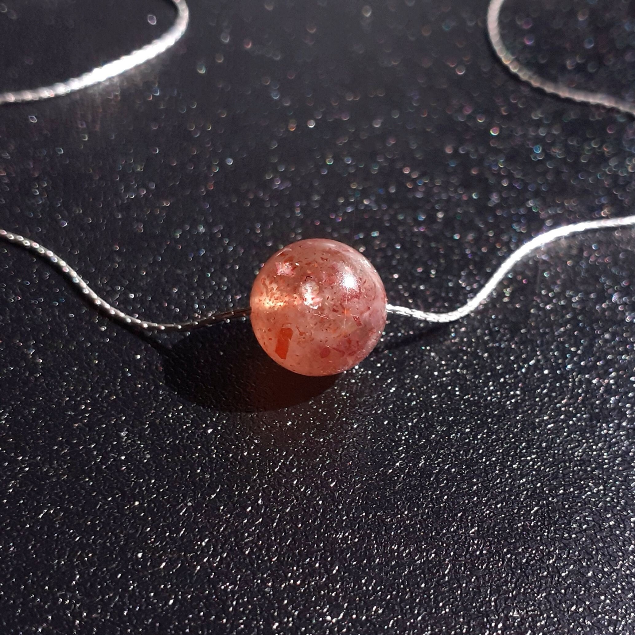 Sunstone necklace, Minimalist crystal necklace, Choker necklace, Delicate gemstone gold necklace, Everyday silver necklace, Sunstone jewelry