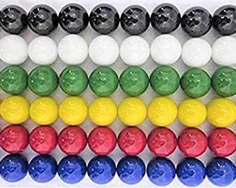 16 mm or 5/8" Replacement Marbles and Dice - 4 or 6 Player Game Boulder marbles for Wahoo, Chinese Checkers, Aggravation, Sorry, Marble Game