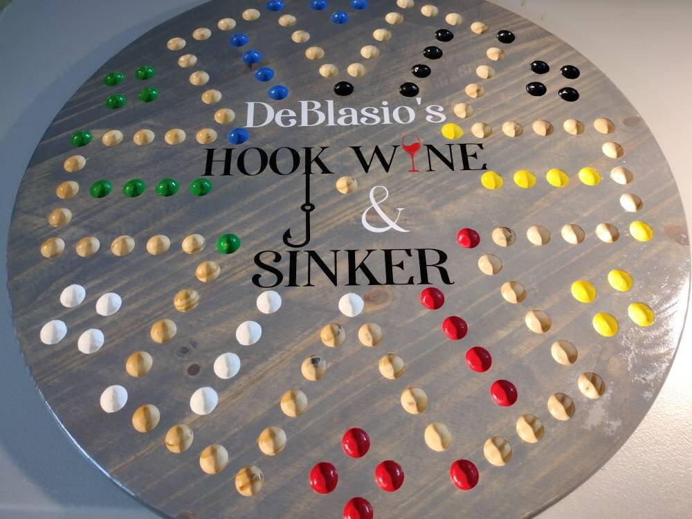 Wahoo / Aggravation  / Marbles / Dirty Marbles Extra Large 24" 4/6 Player Double Sided Game Board with 1" marbles