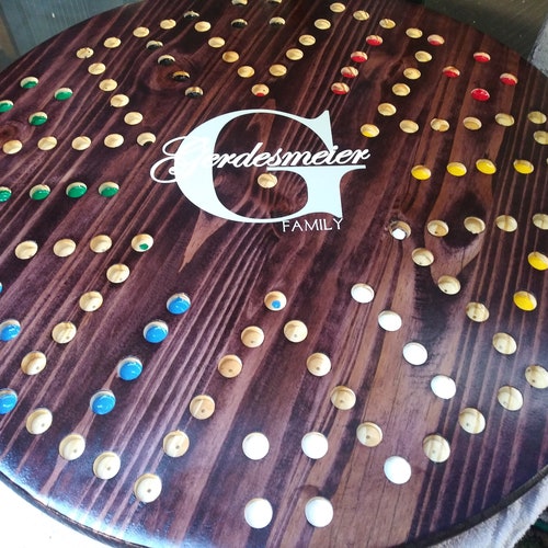 Wahoo / Aggravation / Marbles Large 18" 4/6 Player Double Sided Game Board with 18 mm marbles.