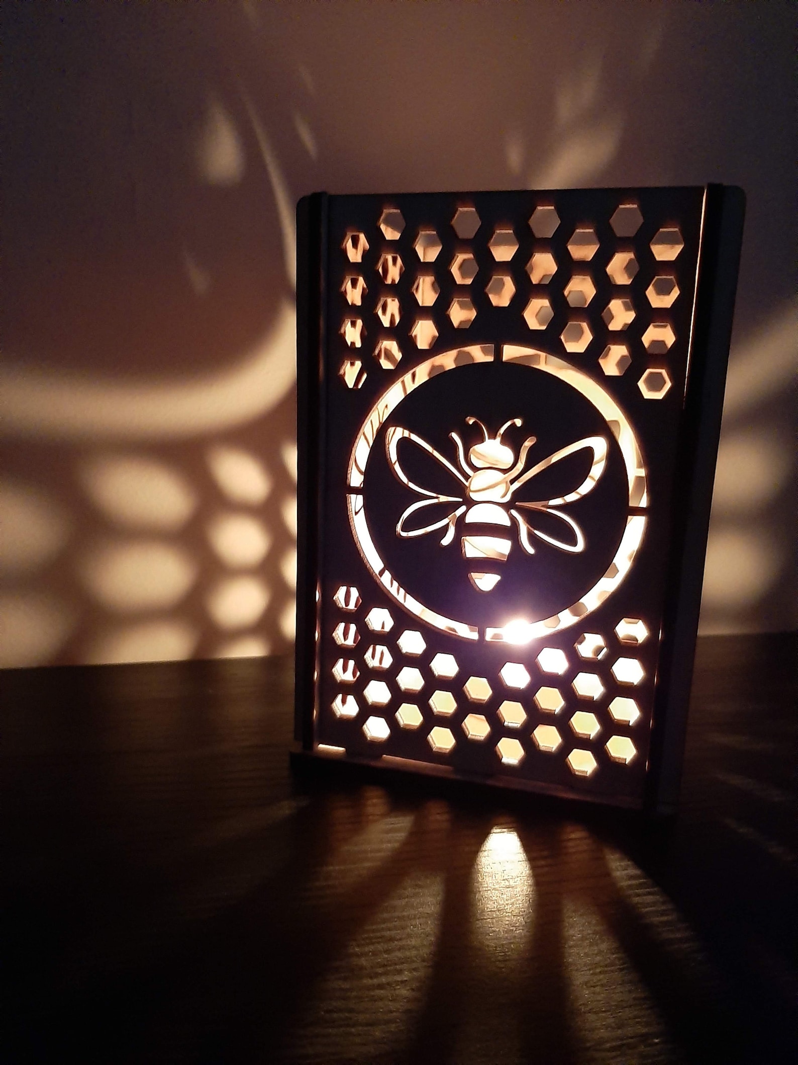 Bee Wooden Tea Light Holder / Lantern. Bee Design Etsy UK