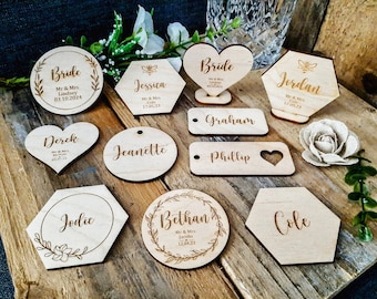 Wedding place settings/ personalised / wooden / rustic