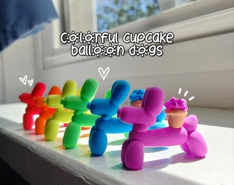 Colorful Cupcake Balloon Dogs