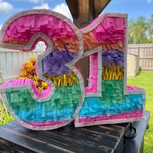 Number Pinata 1-99 Available (single or Double, Custom Colors) - Etsy