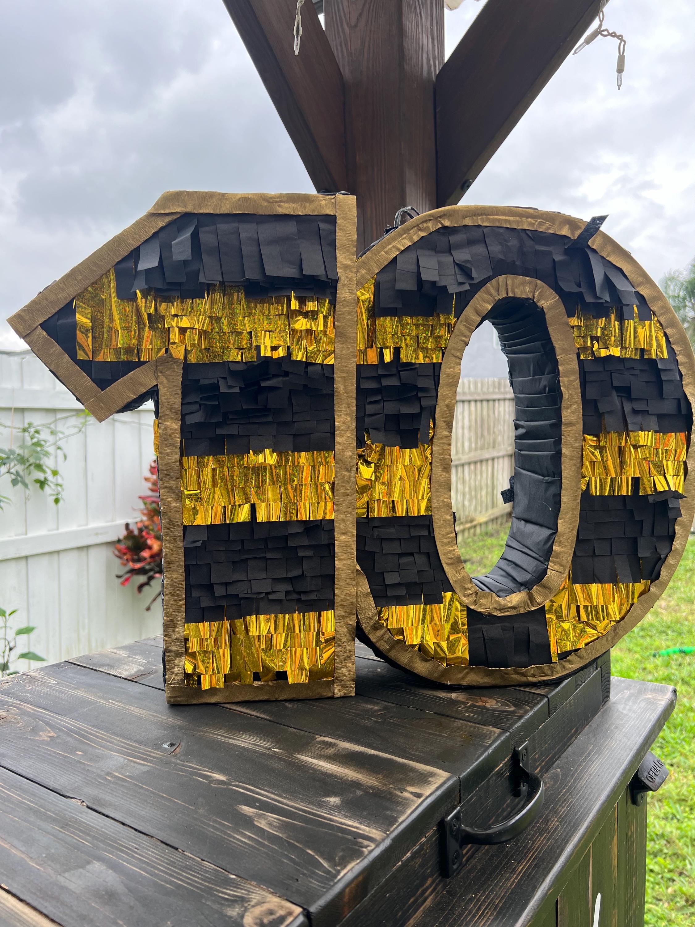 Piñata Numero 10 Per Compleanno - Decorazione Festa Bambini Colorata 50cm - Foto 4