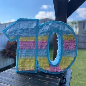 Number 10th Pinata (custom Colors) 10th Birthday Pinata 10th Birthday ...