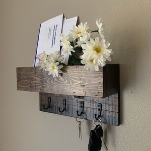 Rustic Entryway Mail and Key Shelf