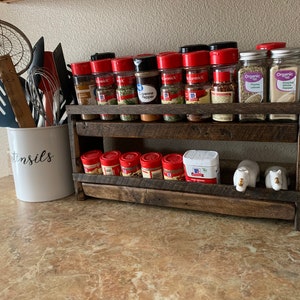 SpiceLuxe Bamboo Stadium Rack Beautiful Spice Organizer for Counter or  Cabinets | Spice Jars Not Included