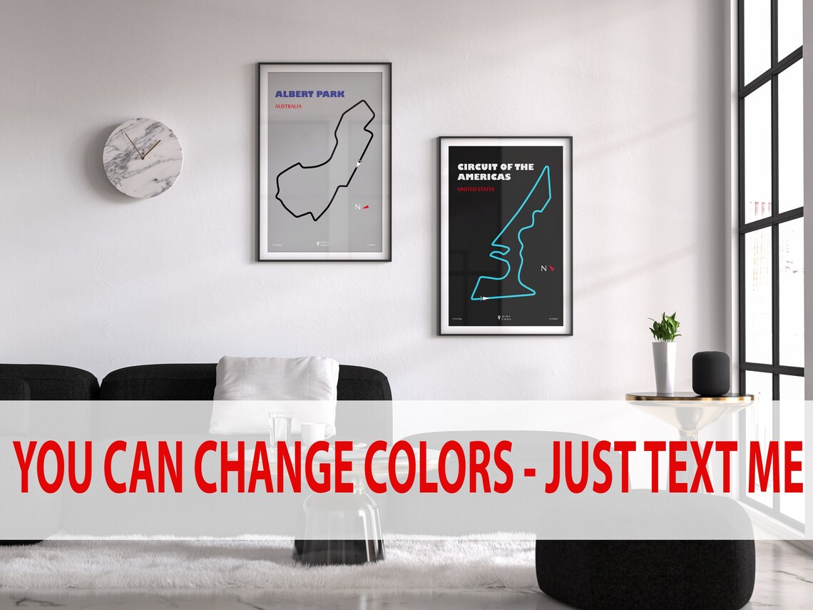Baku City Circuit Race Track Map F1 poster Dark Orange | Etsy