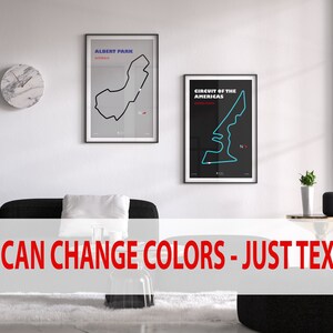 Circuit of the Americas Race Track Map F1 Poster Minimalist Glow Effect ...