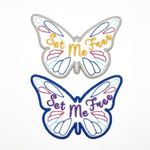 BTS Jimin "Set Me Free Pt.2" Fly Away Butterfly - Face Album Iron-On Embroidery Patch for tote bags, t-shirts, hats, jeans, coats and etc.