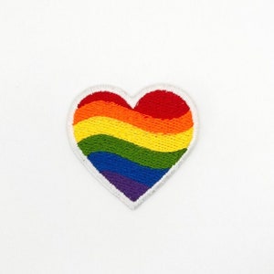 Rainbow Heart - Pride Flag Heart - LGBTQ+ Iron-On Embroidery Patch for tote bags, t-shirts, hats, jeans, coats and etc.