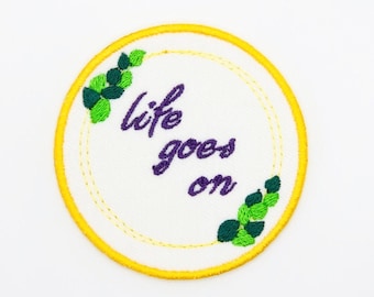 BTS Life Goes On (LGO) Iron-On Embroidery Patch for tote bags, t-shirts, hats, jeans, coats and etc.