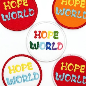 Hope World - Parche bordado para planchar para bolsos, camisetas, gorras, jeans, abrigos, etc.