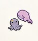 Purple Whale / Borahae Whale BTS Iron-On Embroidery Patch for tote bags, t-shirts, hats, jeans, coats and etc. 