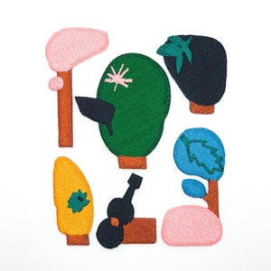 Soopy Trees - BTS In the Soop Iron-On Embroidery Patch for tote bags, t-shirts, hats, jeans, coats and etc.