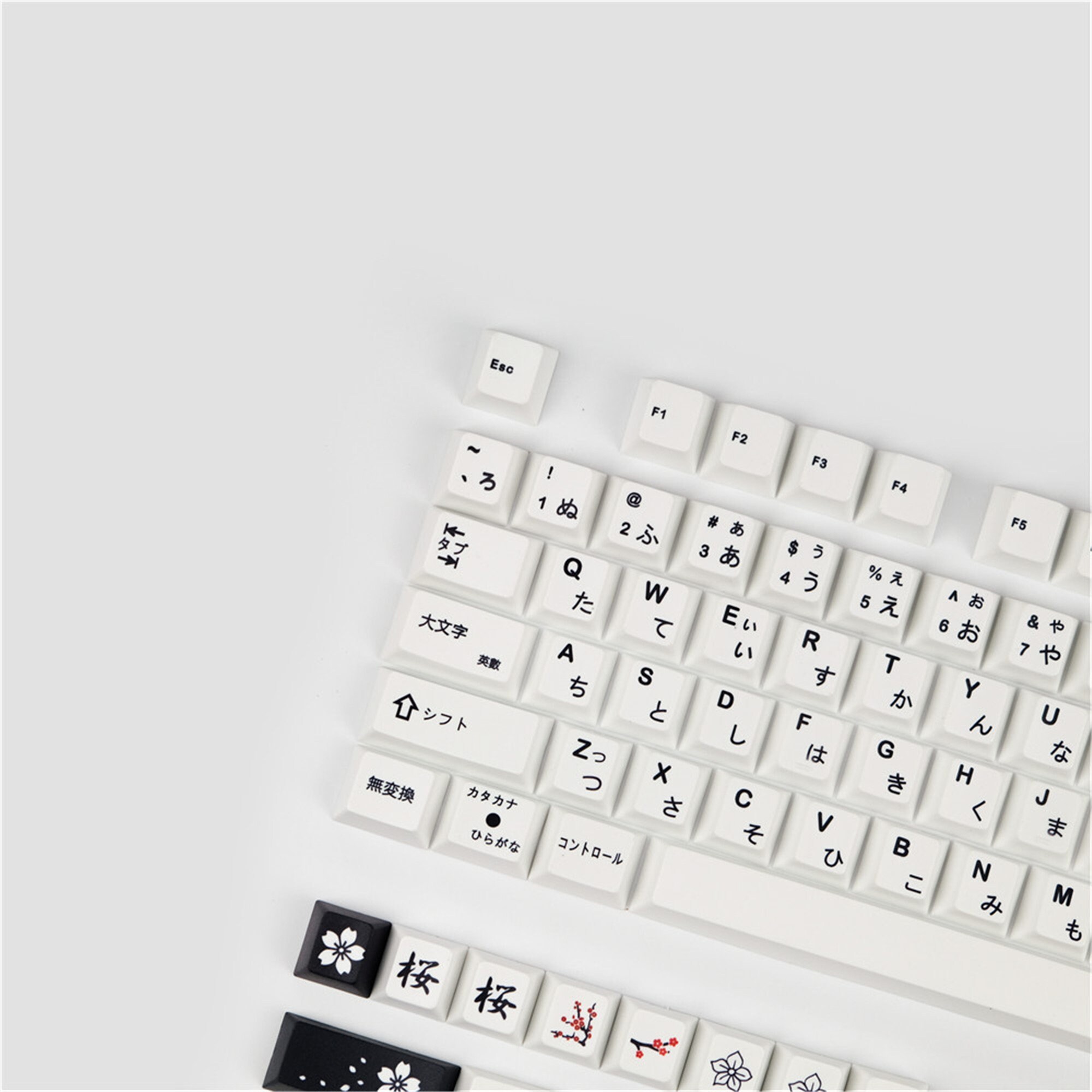 129pcs Black And White Keycaps Japanese PBT Keycaps Set Etsy
