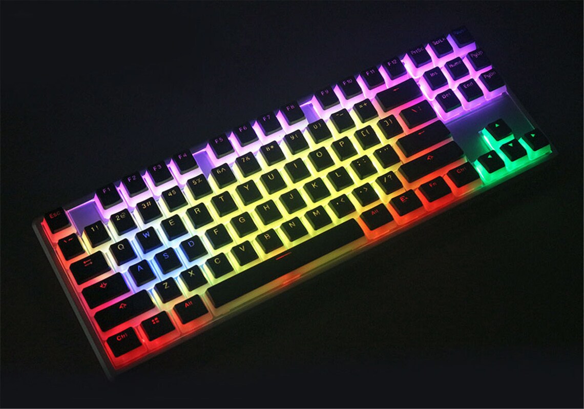 Black And White Pudding Keycap Kit PBT Keycaps Set Colorful Etsy