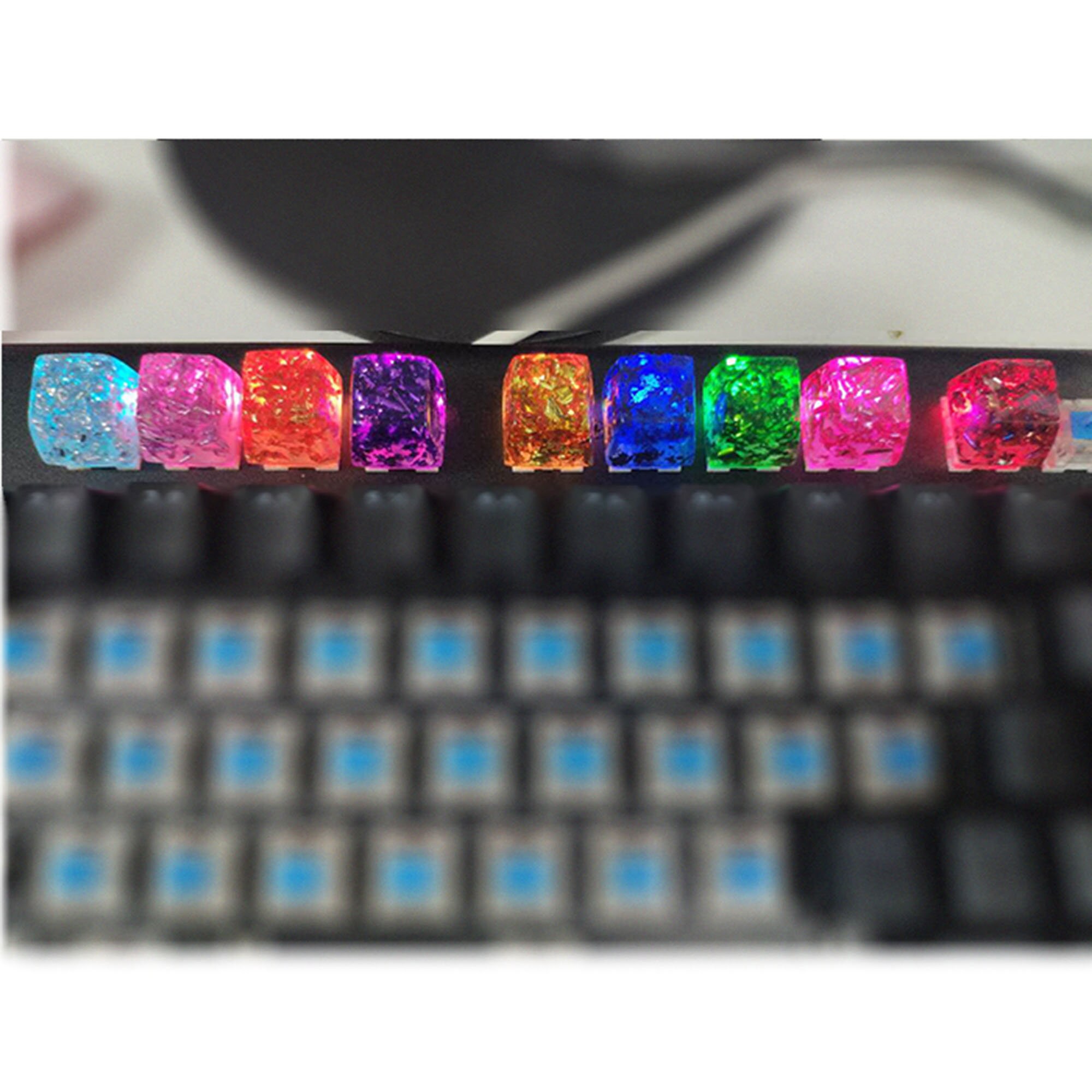 Custom Goldleaf Resin Key Caps Custom Height Key Caps Key Etsy