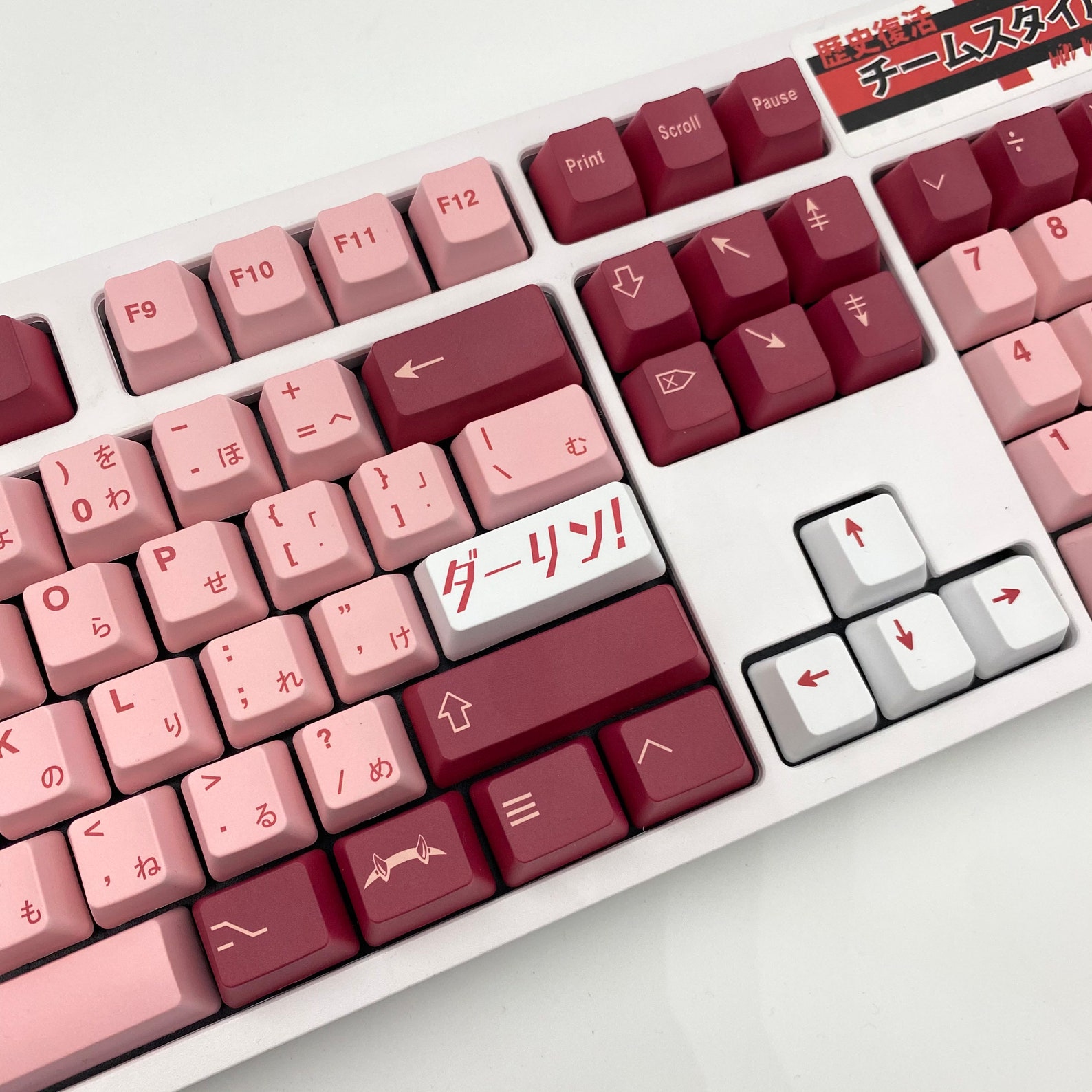 104pcs Pink DARLING Keycaps PBT Keycaps Set Japanese Gaming Etsy