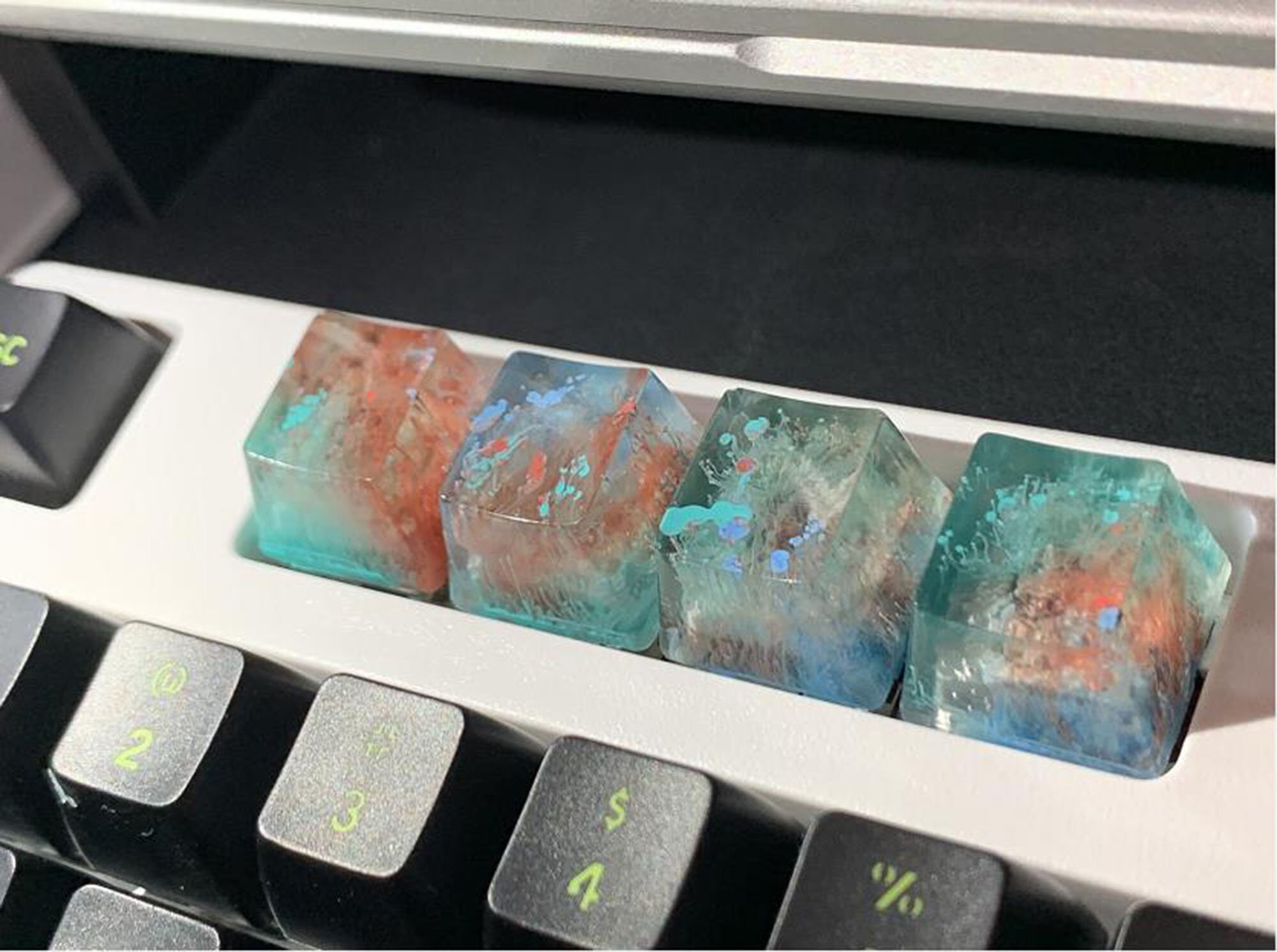 Gradient Resin Keycap Translucent Key Caps Handmade Keycap Etsy