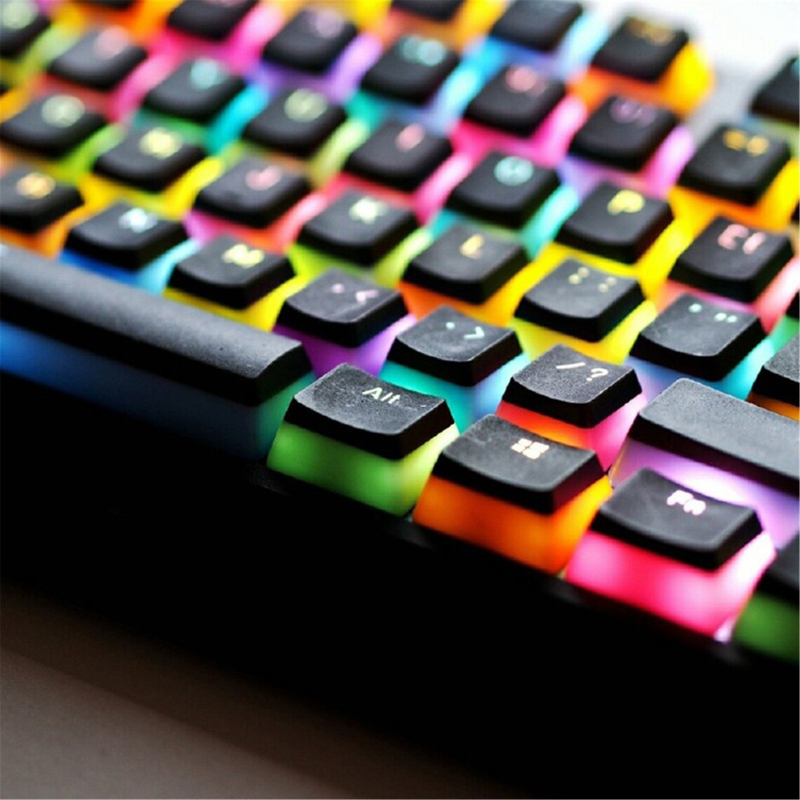 Black And White Pudding Keycap Kit PBT Keycaps Set Colorful Etsy