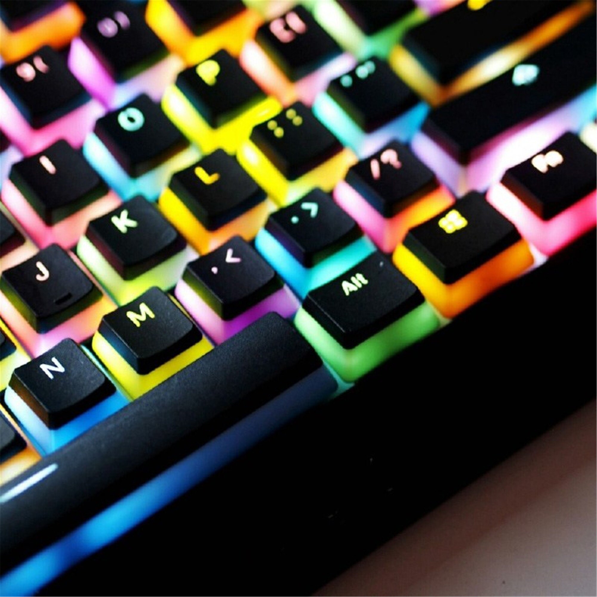 Black And White Pudding Keycap Kit PBT Keycaps Set Colorful Etsy