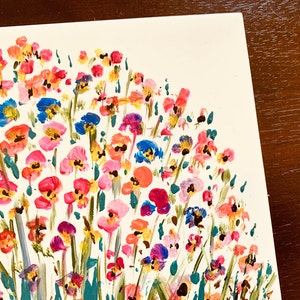 Handpainted Wildflower Ceramic Tile Art: Home Decor Gift, 6x6&quot;
