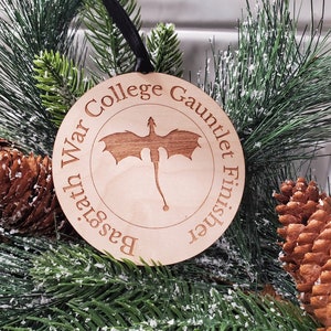 OFFICIALLY LICENSED Fourth Wing by Rebecca Yarros Basgiath War College Gauntlet Survivor Christmas ornament