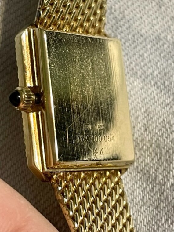 Rare Solid 14K Gold and Diamond Ladies Movado - V… - image 5