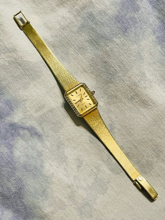 Rare Solid 14K Gold and Diamond Ladies Movado - V… - image 3