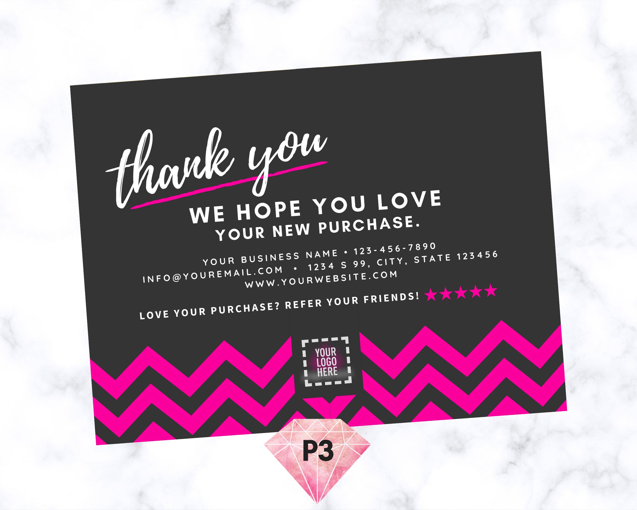 Jewelry Business Bling Thank You Postcard Calling Card Etsy
