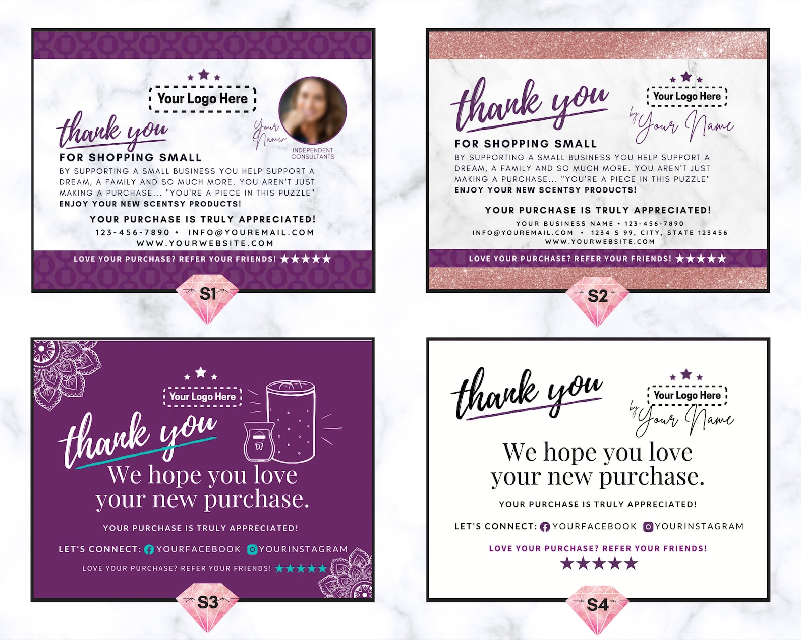 Scentsy Thank You Post Cards | Etsy