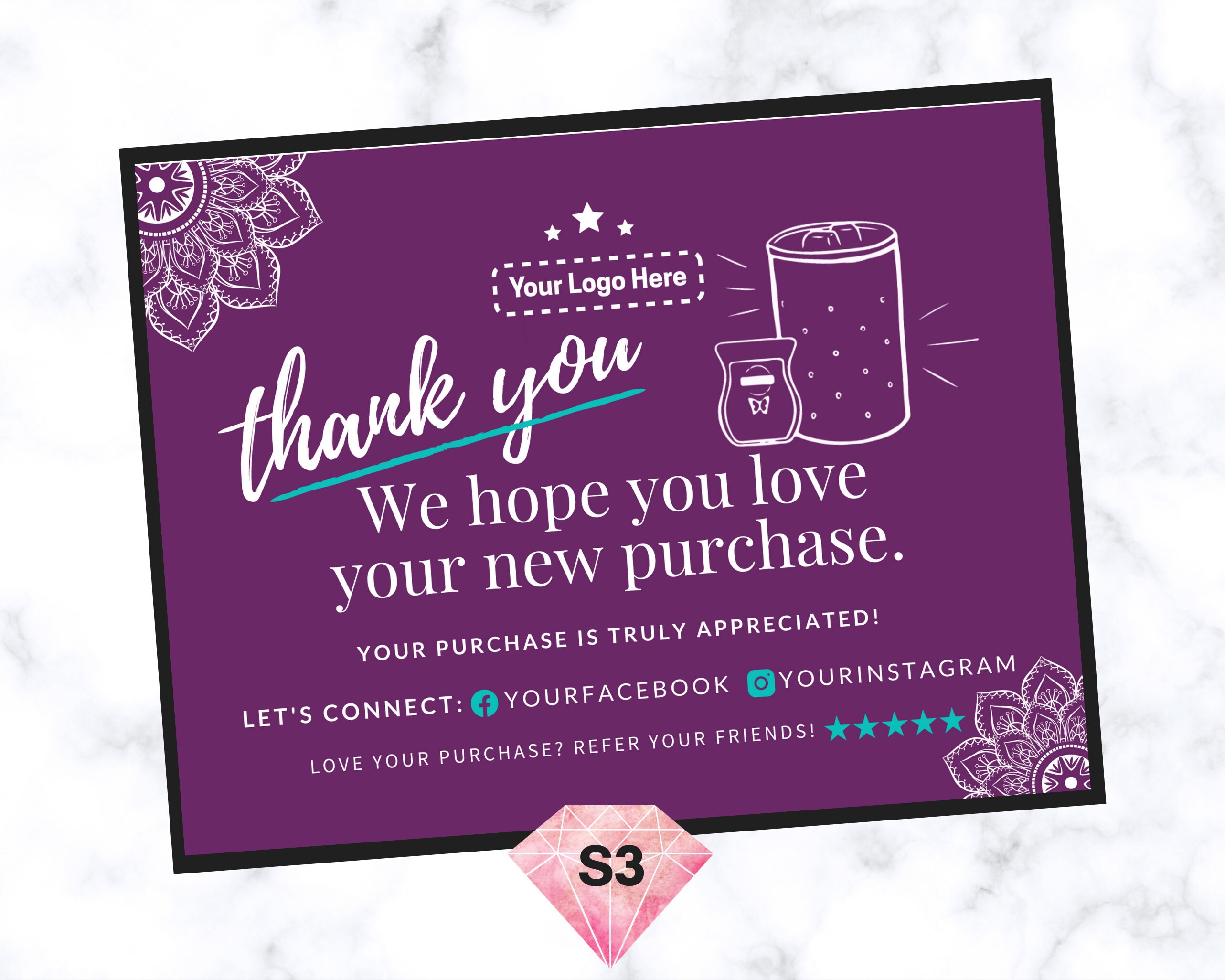 Scentsy Thank You Post Cards | Etsy