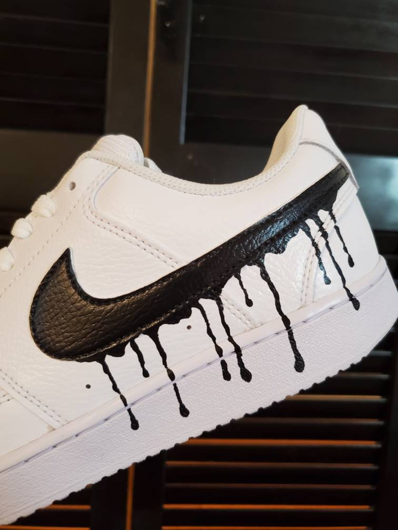 Custom hand painted Nike shoes Dripping Swoosh Etsy