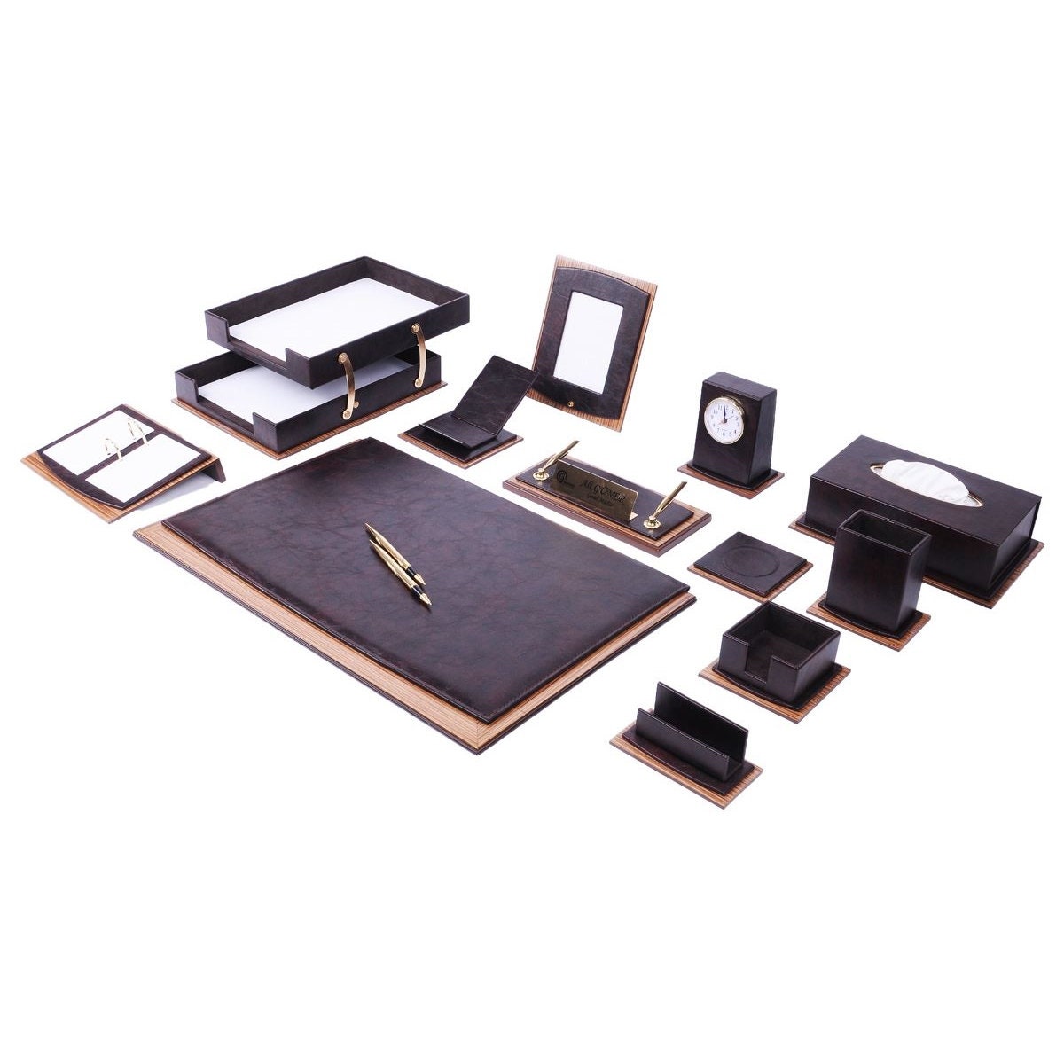Luxury Wooden Desk Set 11 Pieces Desk Organizer Office Accessories Office  Organizer Desk Pad Pen Case