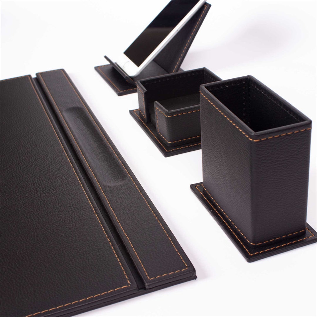 Leather Desk Setdesk Organizeroffice Desk Accessoriesdesk Organizer Officeoffice Accessories