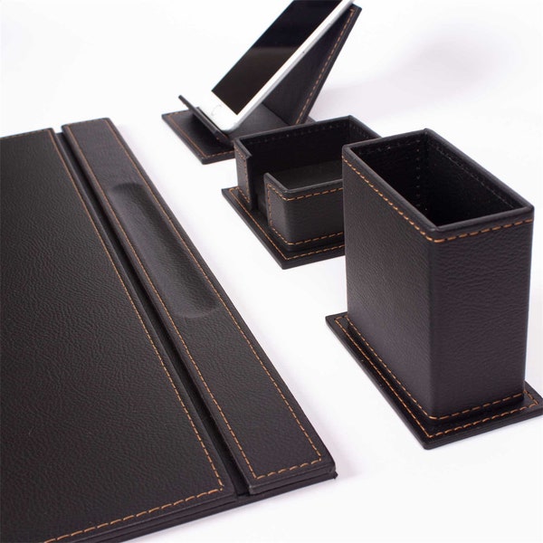 Ensemble de bureau en cuir-Organisateur de bureau-Accessoires de bureau-Organisateur de bureau Accessoires de bureau-Accessoires de bureau-Accessoires de bureau-Set de bureau-Décor de bureau